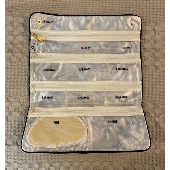 Vintage  Samsonite Travel Jewelry Makeup Bag Retired Model Trifold Floral Design - Picture 3 of 8